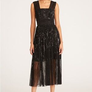 H by Halston Black Sequin Midi Dress
